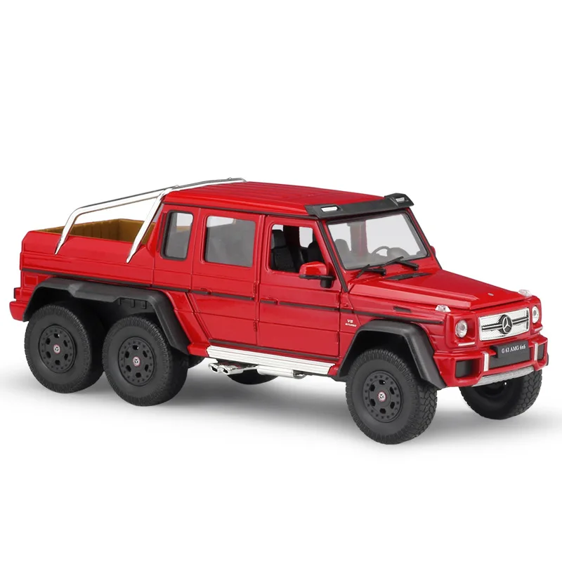 WELLY литья под давлением 1:24 модель автомобиля Mercedes-Benz G63 AMG 6X6 классический грузовик внедорожник металлический сплав игрушечный автомобиль для детей подарок