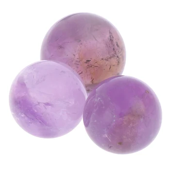 

1PCS Natural Amethyst Quartz Stone Sphere Crystal Fluorite Ball Healing Gemstone Toy Ball
