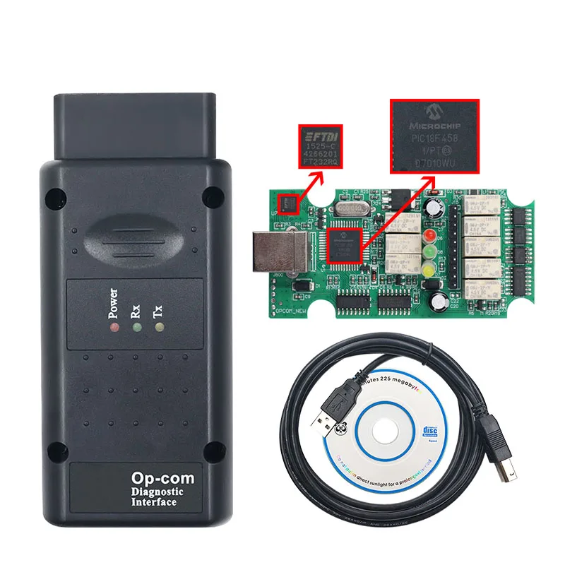 200603a 2021 OPCOM with pic18F458 FTDI FT232RQ Chip for Opel Car Diagnostic Scanner Support cars opcom 2021 profession 200603a auto battery charger Code Readers & Scanning Tools