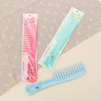 

Candy-Colored Household Tooth Comb Wide-tooth Comb Comb Plastic Hairdressing Comb Pearly Lustre Curly Hair Com