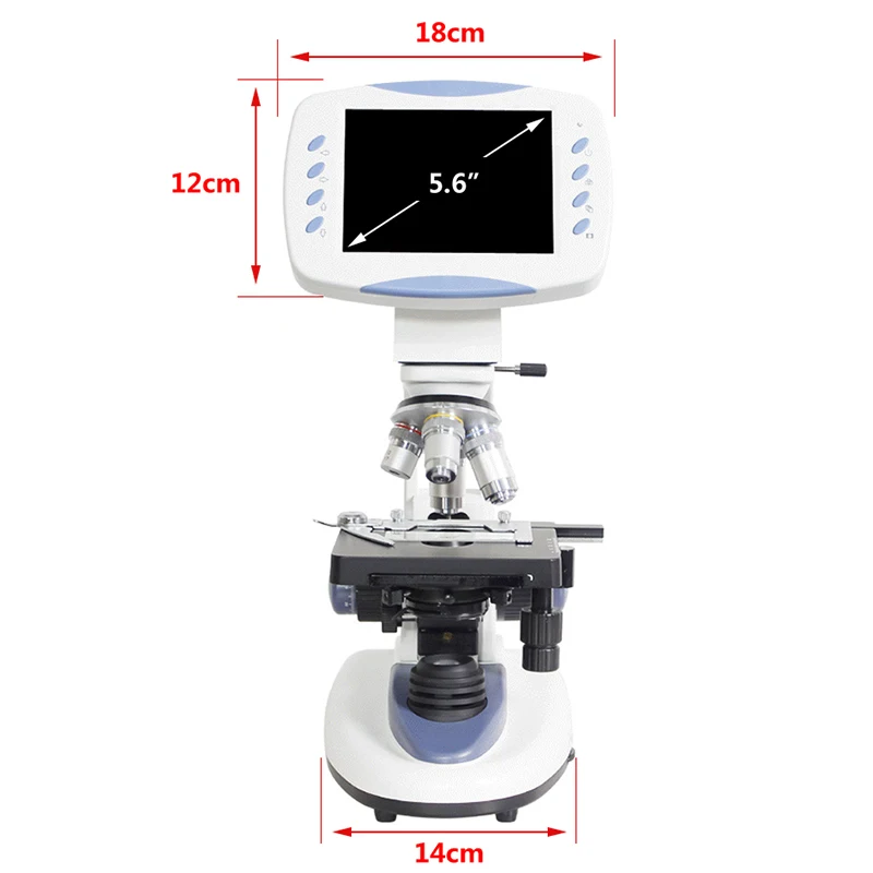 US $595.40 5MP Zoom 200X5000X Professional Electronic Digital HD Biological Lab Microscope 65Inch LCD Camera Memory Card USB Interface