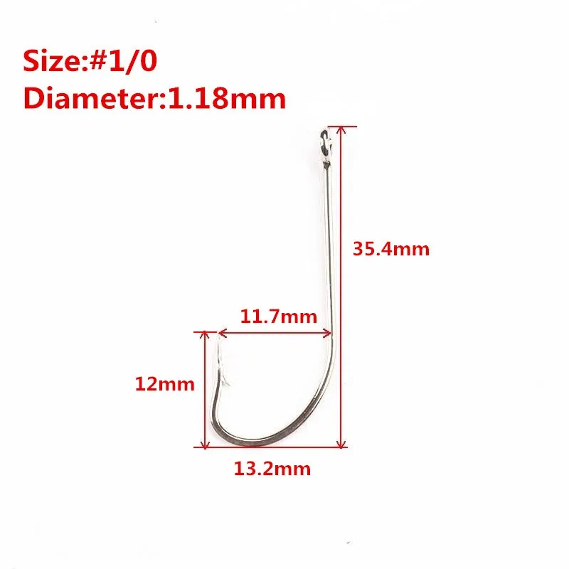 

25 pcs Fishing Jig Hooks O'shaughnessy Hooks #1/0-6/0 All-Purpose Bait Fishing Hook Finishing Tackle Bass Crank Fishhook Pesca