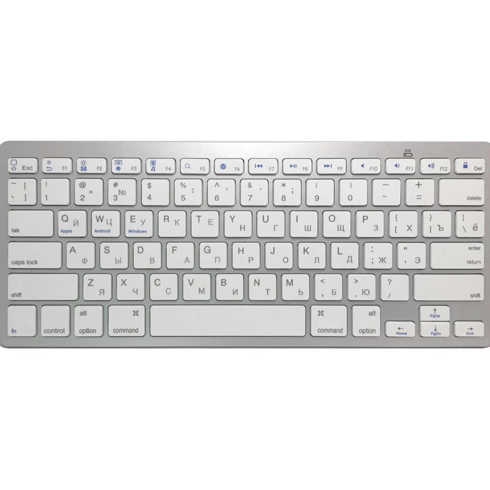 Черный/белый Ультра Тонкий Водонепроницаемый Беспроводная клавиатура Bluetooth 3,0 для серии Apple/книги/смартфонов/ПК компьютер#0111 - Цвет: Белый