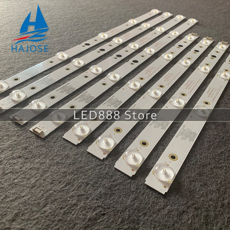 8pcs/set LED strip for LG 43UJ620V 43UJ6200 CRH-A4330300104L6CNRev1.0 CRH-A4330300105R6CNRev1.0 CRH-A4330300105R74CREV1.0 led tv backlight strip