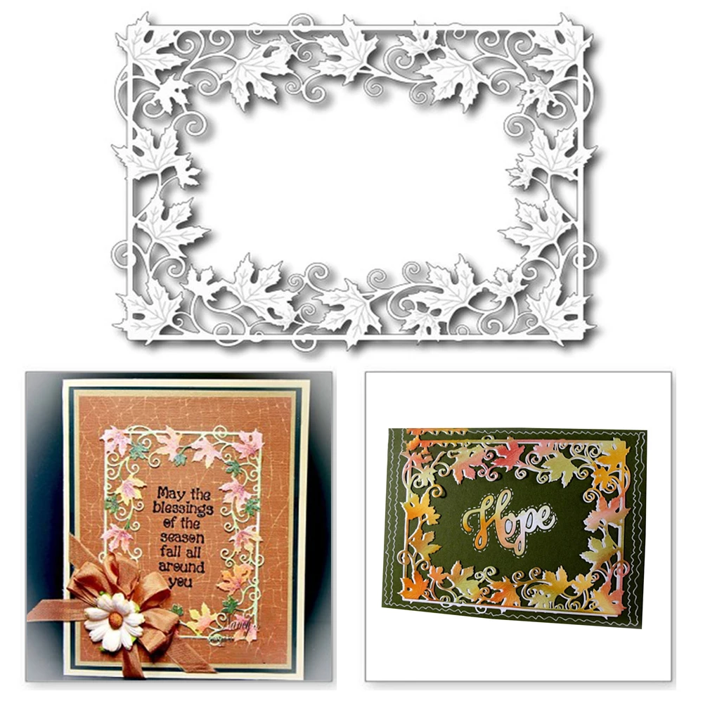

Eastshape Maple Vine Frame Metal Cutting Dies2019 Flower Background Scrapbooking For Making Cards Embossing DIY Crafts Stencils