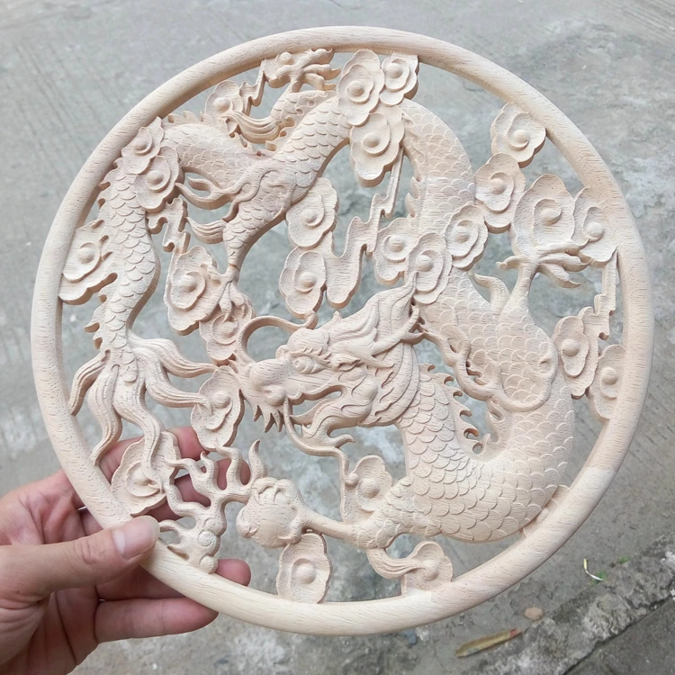 Wood Carving Decals Chinesestyle Home Decoration Dragon And Phoenix