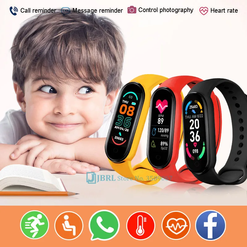 M6 Children Smart Watch Kids For girls boys Heart Rate Monitor Smartwatch Fitness Tracker Smartband Electronics Android IOS | Электроника