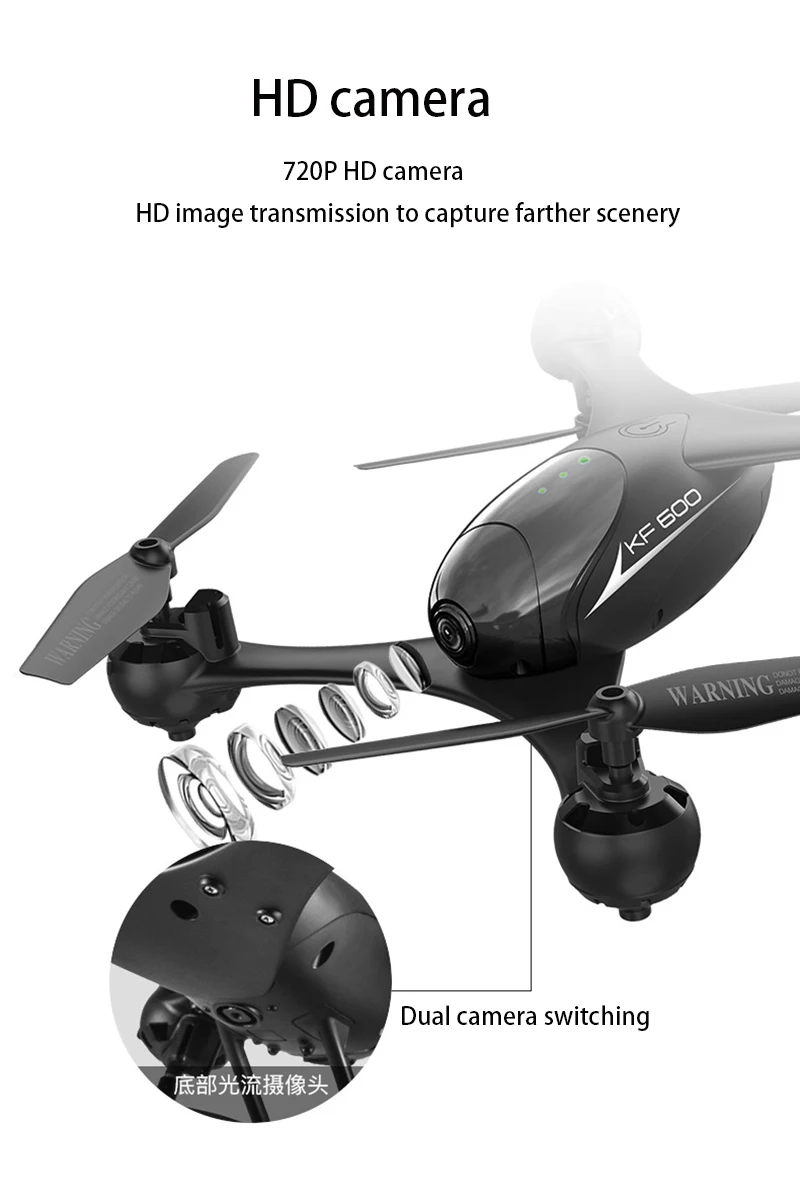 KF600 двойная камера оптический поток 4K воздушный Дрон распознавание жестов фото фиксированный высокий четырехосный самолет