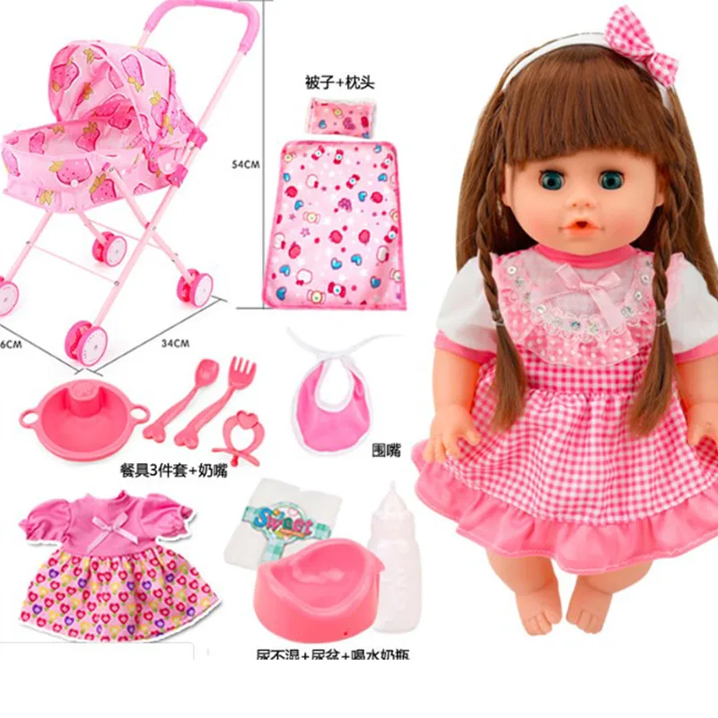 Reborn baby dolls винил тело bebe reborn с коляской тележка детские коляски игрушки для куклы