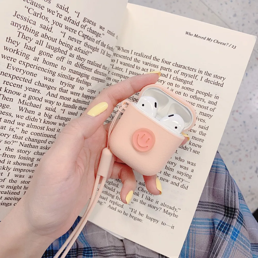 Cartoon Smile Cases For AirPods12 Bluetooth Wireless Earphone Korean Silicone Case For Airpods 2 1 Headphone Cover Charging Box (9)
