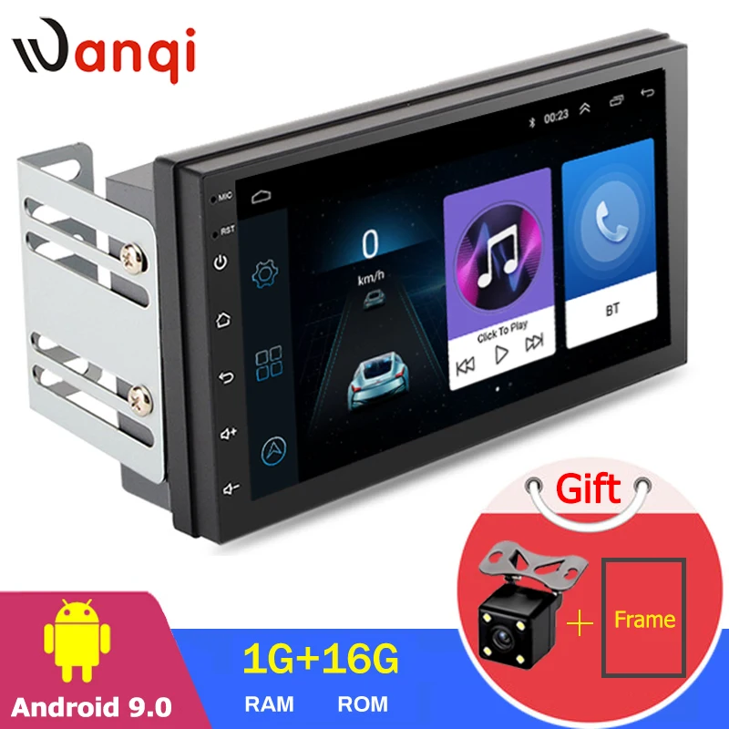 

hot sale 7 inch Android 9.0 Car GPS Multimedia Universal Navigation head unit For Toyota universal with slim back