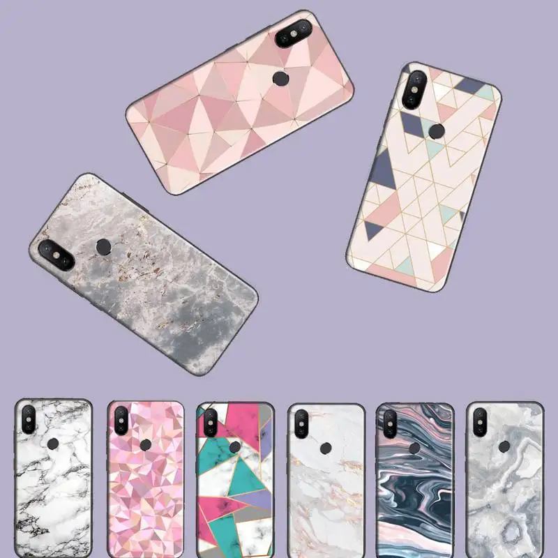 pink pattern marble Custom Photo Soft Phone Case For xiaomi Redmi 5 5A plus 7A 8 note 2 3 4 6 7 GO K20 A2 | Мобильные телефоны и