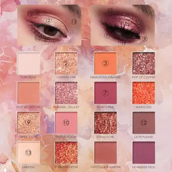 

FOCALLURE 16 Colors Glitter Matte Charming Eyeshadow Powder Palette Cosmetic Long Lasting, Fine Powder, Easy to Use