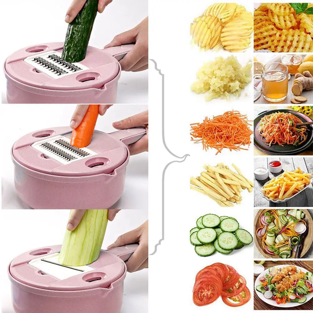 12pcs/set Slicer Vegetable Slicer Potato Peeler Carrot Onion Grater with Strainer Household Vegetable Cutter Kitchen Accessories