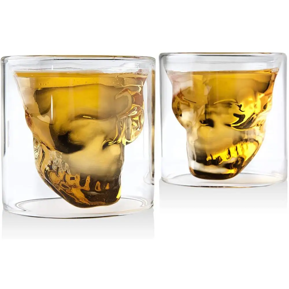 Transparent Skull Glass Wine Decanter Whiskey Skull Shot Glasses Skeleton Wine Glass For Bar Family Halloween Decoration Mug whiskey glass drinking glasses set