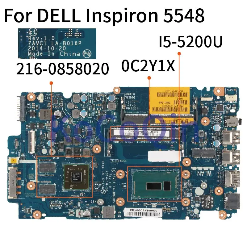 

Материнская плата для ноутбука DELL Inspiron 5548 SR23Y I5-5200U R7 M265 материнская плата для ноутбука ZAVC1 LA-B016P CN-0C2Y1X 0C2Y1X 216-0858020