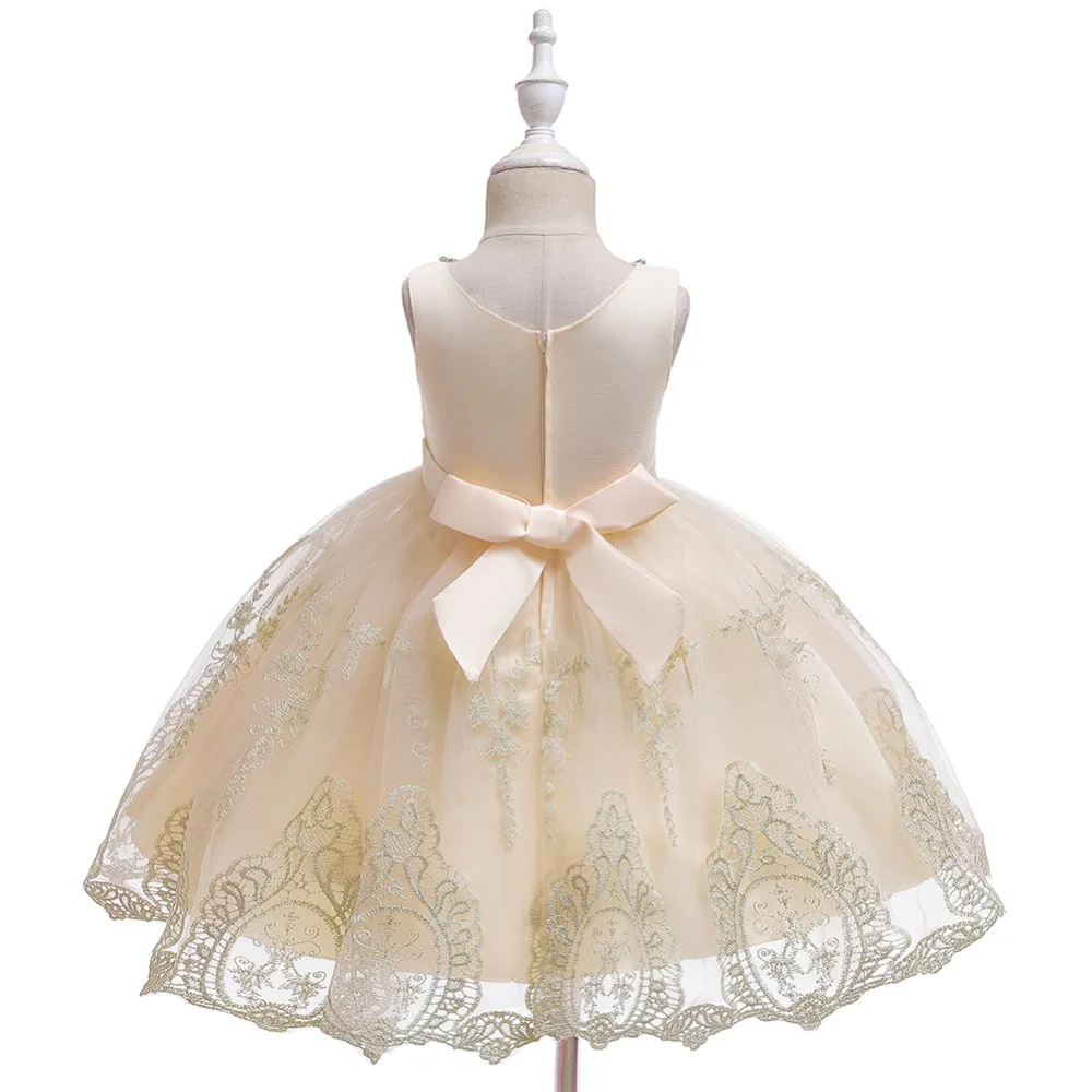 Платье для девочек нарядное платье без рукавов для маленьких девочек, детское праздничное платье кружевное платье с цветочным узором на день рождения, вечерние вышитая юбка, платье