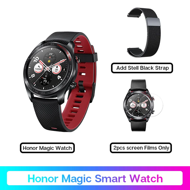 Huawei часы magic Honor часы Magic SmartWatch сердечного ритма водонепроницаемый трекер сна трекер рабочий SmartWatche - Цвет: Add Film STBlack