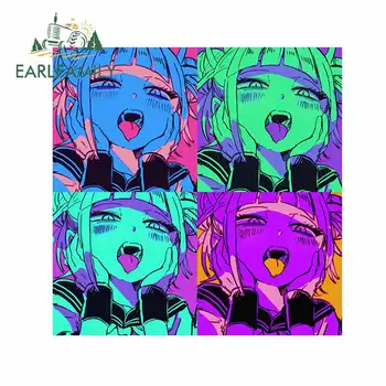 

EARLFAMILY 13cm x 13cm for Ahegao Face Vapor Wave Cartoon Decal Anime Bumper Car Stickers VAN Personality Windshield Decoration
