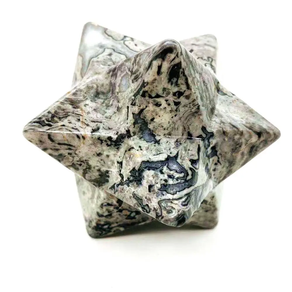 Продукт Природный кристалл обсидиан Merkaba драгоценный камень кристалл камни для исцеления