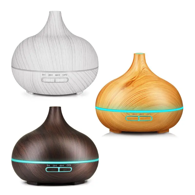 

400ml Aroma Air Humidifier Wood Grain With LED lights Essential Oil Diffuser Aromatherapy Tip mouth Humidifier Diffuser Machine