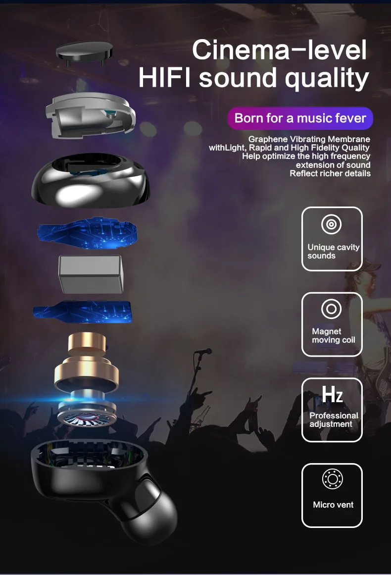 Сенсорные Bluetooth наушники с поддержкой беспроводной зарядки 3500 мАч IPX5 водонепроницаемая Спортивная игровая Музыкальная гарнитура умный дышащий светодиодный светильник