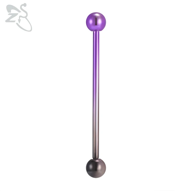 ZS 1 PC Colorful Stainless Steel Long Industrial Barbell Ring For Women Men 14g Snake Ear Tragus Helix Ear Piercing Body Jewelry Style 16