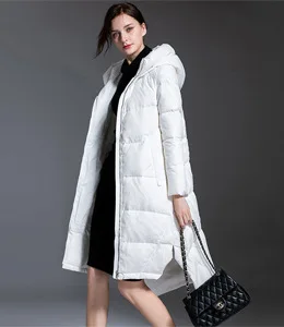 Ozhouzhan, приталенный пуховик, женское платье,, стиль, средней длины, белый утиный пух, бренд, толстая талия, облегающий пух