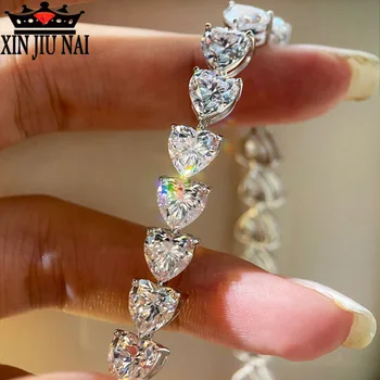 

2020 New Nicole Mosang Diamond High-end 18K White Gold Heart Bracelet Hot Charm Lady Cute Party Jewelry