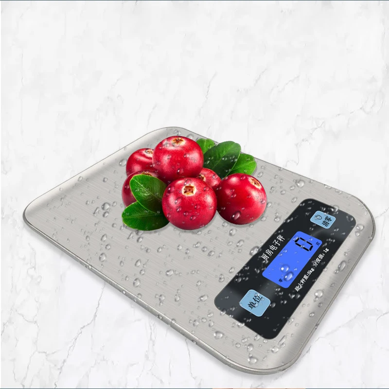 

10kg/5Kg Kitchen Waterproof Scale Stainless Steel Weighing Scale Food Diet Postal Balance Measuring Tool LCD Electronic Scales