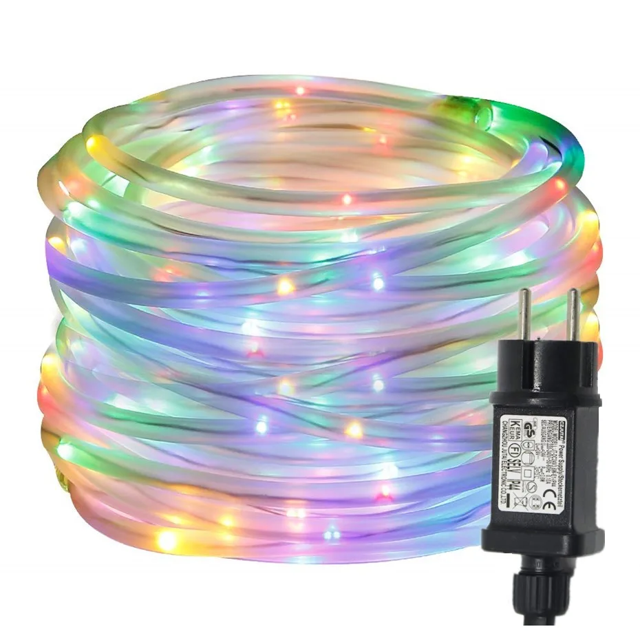 Indoor/Outdoor LED Rope Lights with Timer – 8 Modes, Waterproof, Low Voltage, 10-50M Length