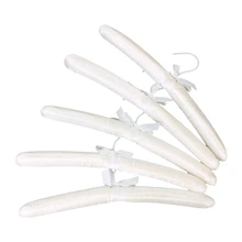 5 X белый атласный мягкий крючок-вешалка для одежды