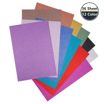 

36 Sheets Flash Powder Cardboard Paper DIY Glitter Crafts Party Decoration