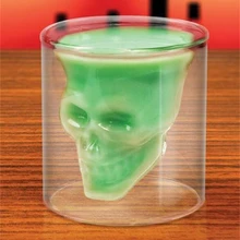 3D Хрустальный Череп пират рюмка напиток коктейль пивная чашка День Святого Патрика двойной слой виски пивной бар стеклянная чашка 75 мл D40