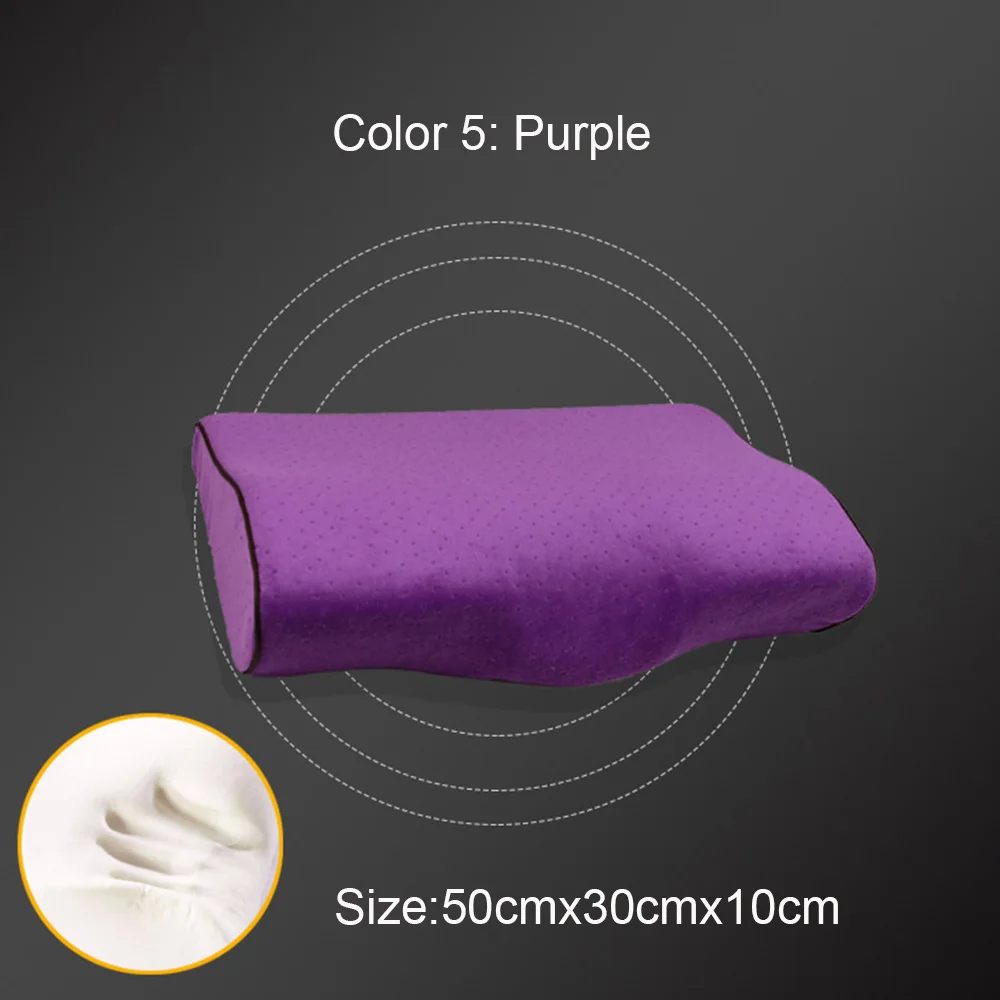 Purple Подушка из пены с эффектом памяти для сна, шейные подушки в форме бабочки, подушки с эффектом памяти, расслабление шейного отдела позвоночника, для взрослых, медленное восстановление - Цвет: Purple
