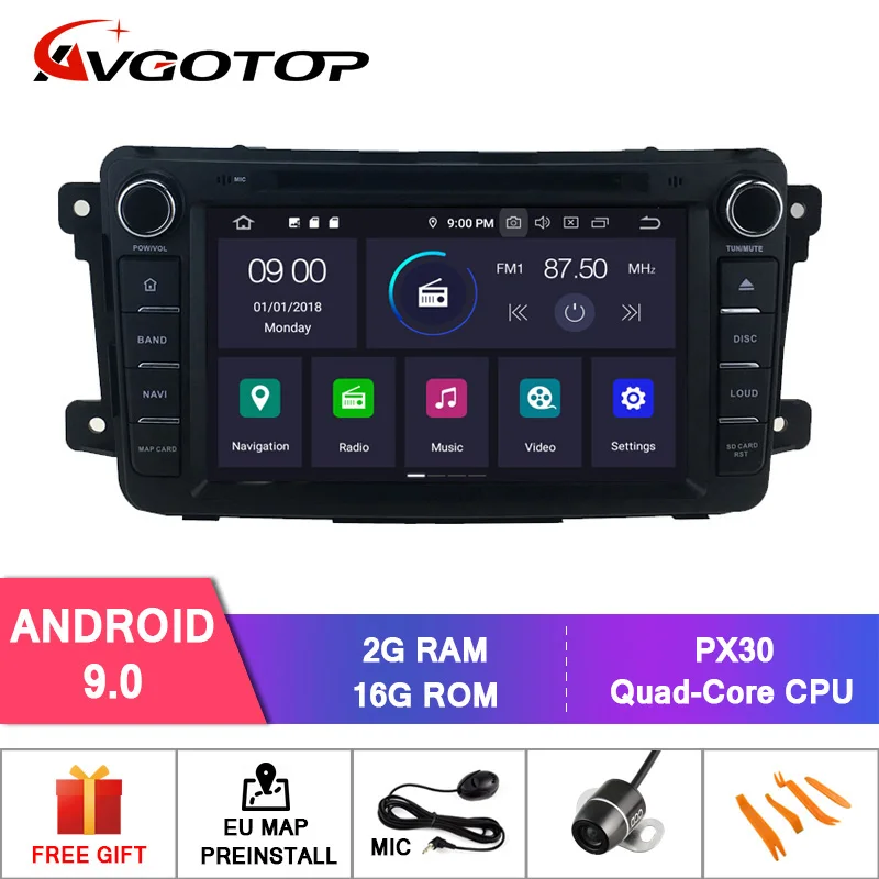 AVGOTOP 2+ 16 ГБ/4+ 64 ГБ Android 9 Bluetooth gps автомобильный проигрыватель мультимедиа для MAZDA CX9 2009 - Цвет: 2GB 16GB  RD7660