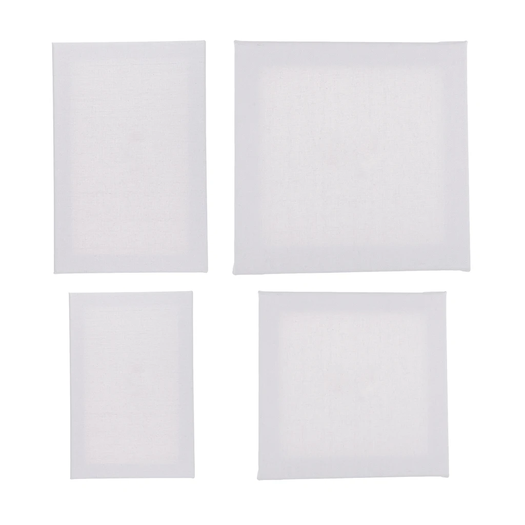 Plain White Square Blank Stretchy Canvas Board Wooden Frame For Artist Oil Painting Acrylic Painting