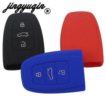

jingyuqin 10x Silicone Smart Key Case Cover Protect For Audi B6 B7 B8 A4 A5 A6 A7 A8 Q5 Q7 R8 TT S5 S6 S7 S8smart keyless fob