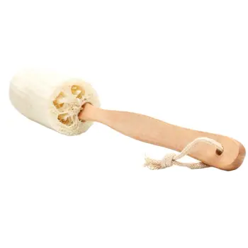 

Natural Exfoliating Loofah Bath Body Brush with Long Wooden Handle Back Scrubber Shower SPA Massage Cleaning Tool