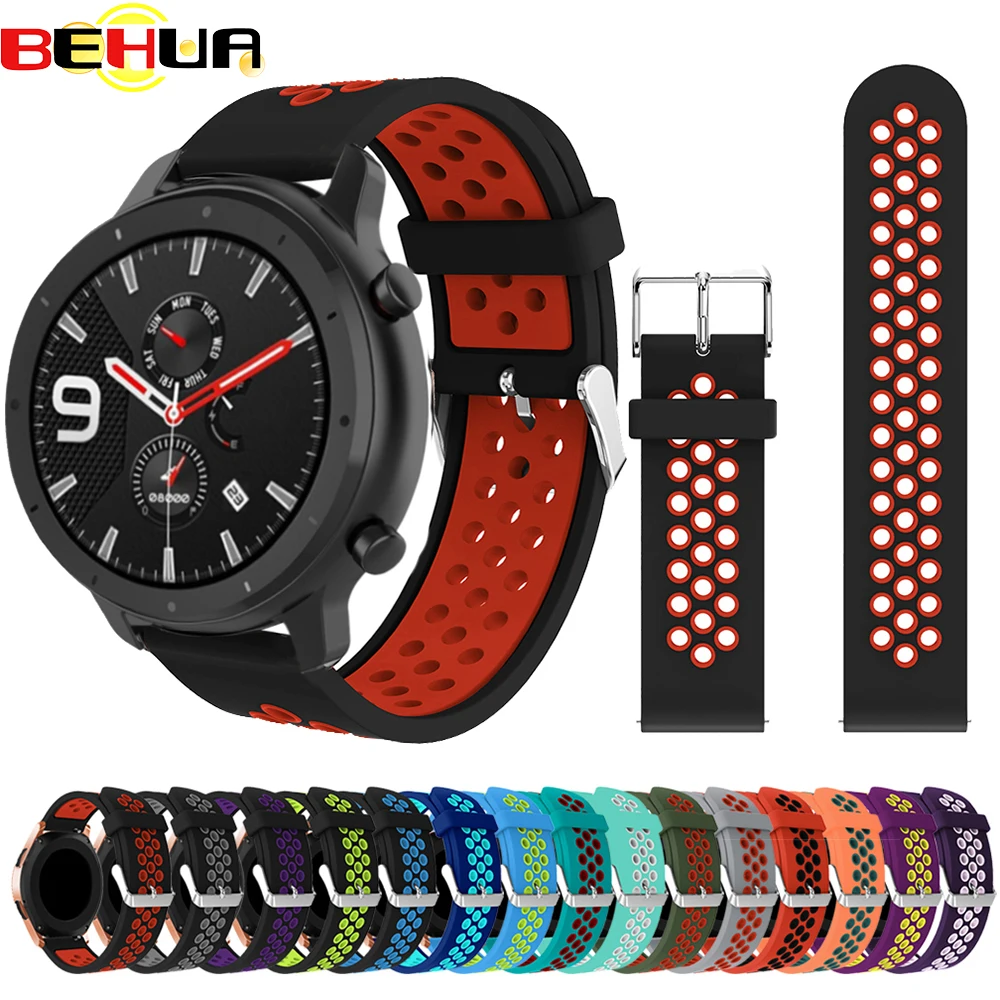 

Спортивный силиконовый ремешок для Huami Amazfit GTR 42 мм, браслет на запястье, ремешок для xiaomi Amazfit GTS Bip BIT youth Belt, ремешок для часов