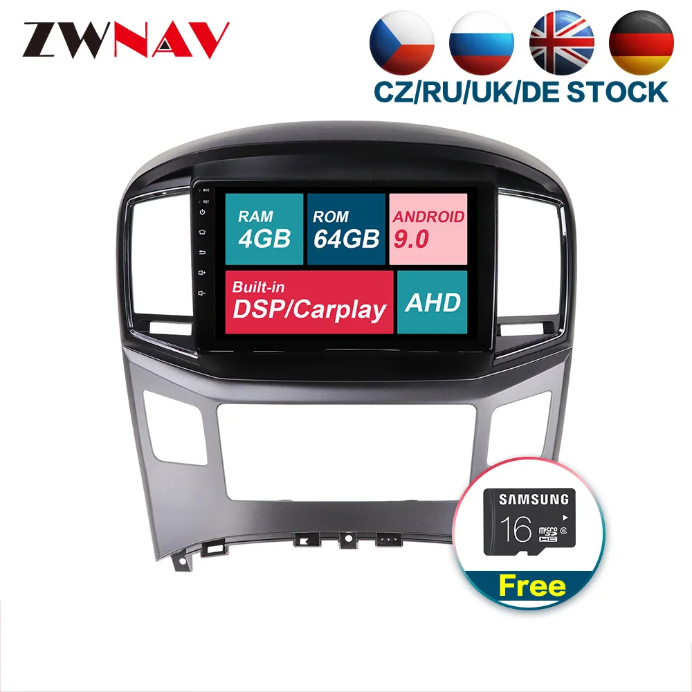

4+64 Android 9.0 Car Multimedia player For Hyundai H1 2016 2017 2018 2019 Radio Audio stereo head unit free GPS map touch screen