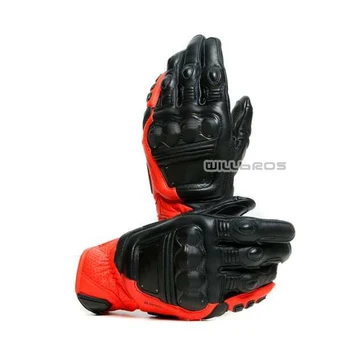 

Dain Steel Pro Metal Gloves Motorcycle Motorbike ATV BMX Bike Riding Offroad Motocross Scooter Black Red Gloves