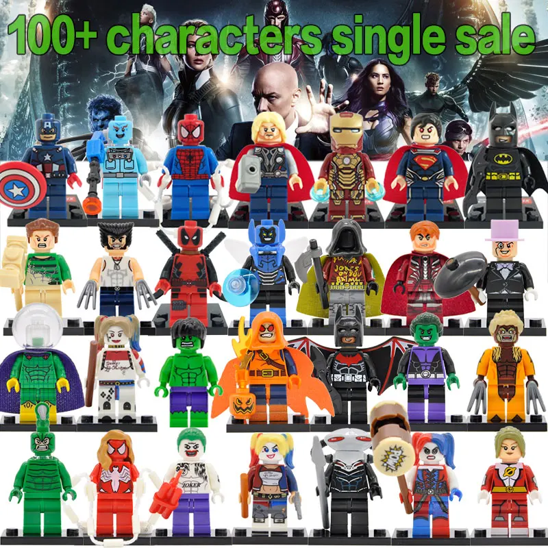 

Single Hot Super Heroes Figure Marvel DC Avengers Deadpool Starfire Batman Superman Iron Man Building Blocks toys Legoing
