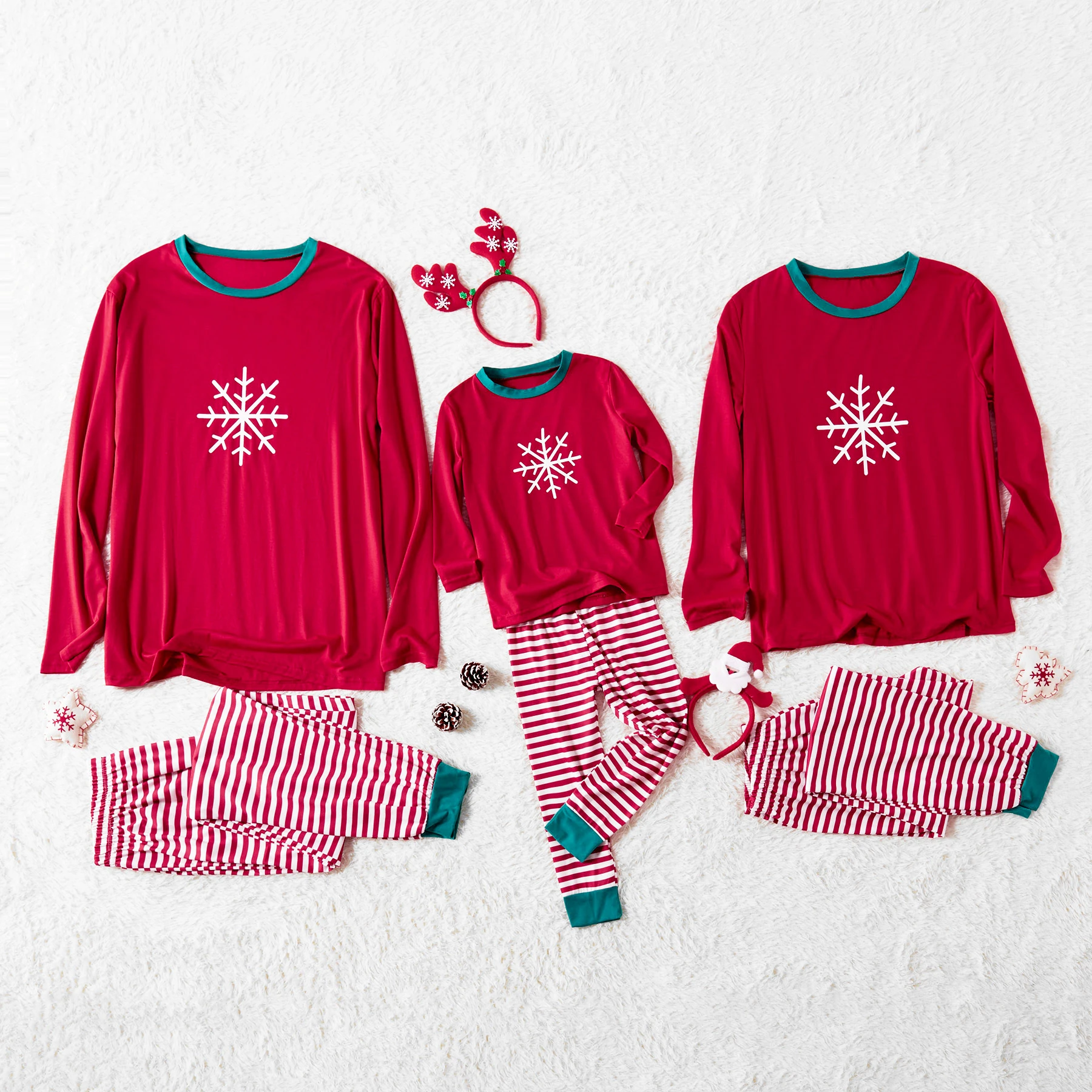 Matching Family Christmas Boys Girls Pajamas Striped Kids Sleepwear Children Clothes