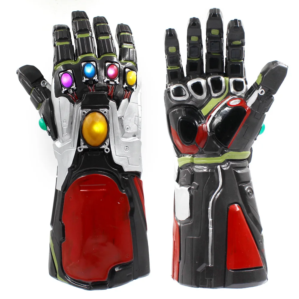 

LED Avengers Endgame Superhero Iron Man Tony Stark Thanos Infinity Stone Cosplay LED Gloves Latex Hand Gauntlet Cosplay Props