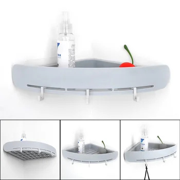 

Plastic Snap Up Corner Shelf Shower Storage Shampoo Holder Wall Holder Storage Holder Bathroom Organizer Rack Multifunction
