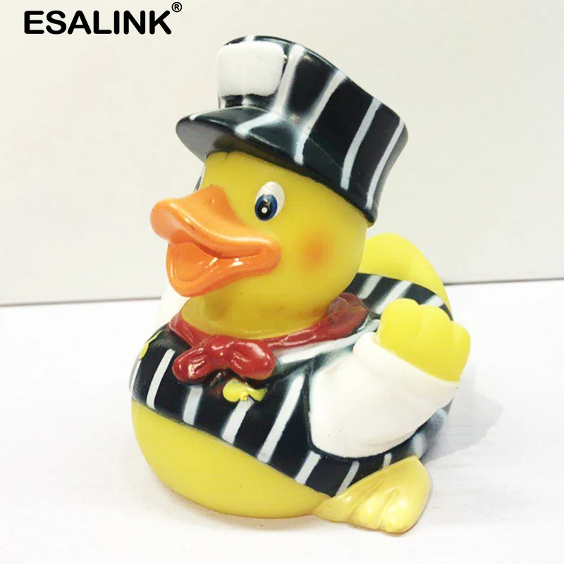 ESALINK 9 см Детские Игрушки для ванны ПВХ Резиновая Утка шапка игрушка детей