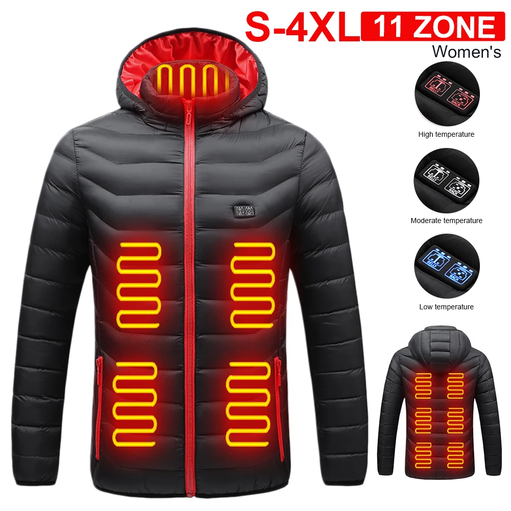 New 11 Areas Heated Jackets USB Women's Winter Outdoor Electric Heating