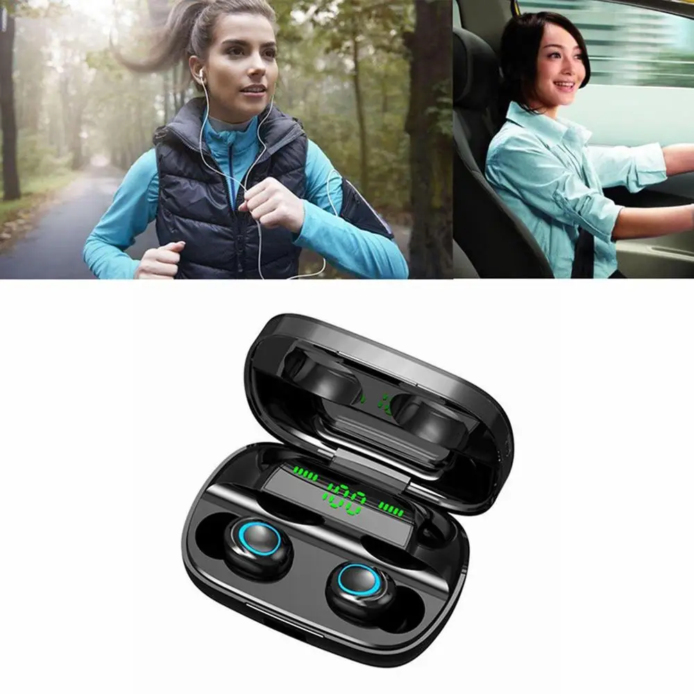 S1 5 0 Stereo Intelligent Touching Wireless Bluetooth Earbud With LED Power Display Sports Computer Games Headphone