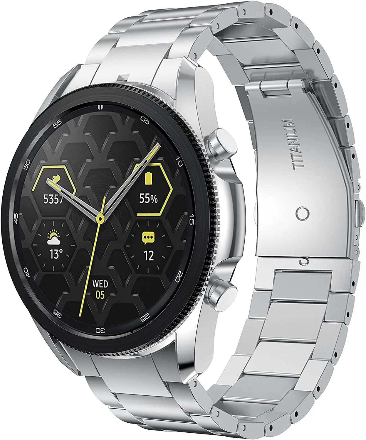 GORPIN Compatible for Samsung Galaxy Watch 3 45mm Bands, No Gaps 22mm  Titanium Metal Watch Strap Smartwatch, Black|Watchbands| - AliExpress